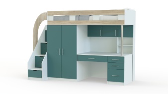 Кровать-чердак с рабочей зоной Мираж 5 BMS