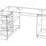 Чертеж Угловой компьютерный стол Элен 10 BMS