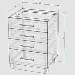 Шкаф нижний 4 ящика Лайт BMS