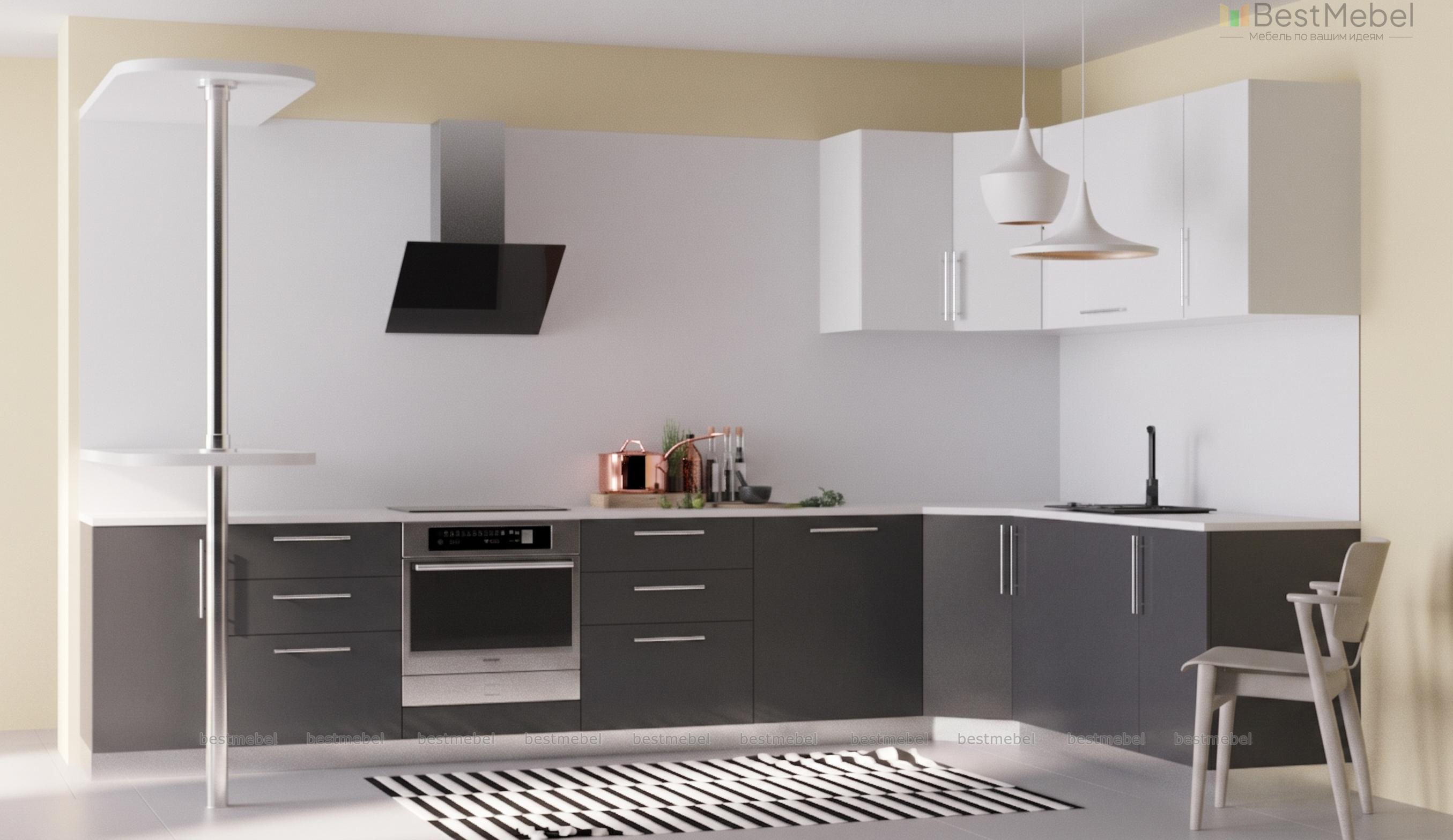 Кухня с барной стойкой Марина-1 BMS - Фото