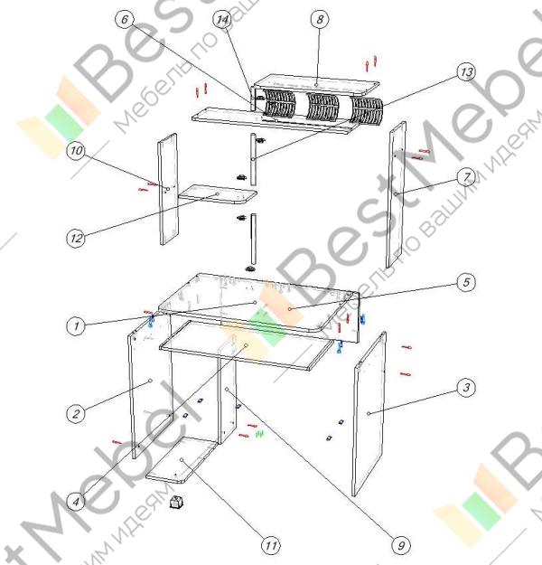 Компьютерный стол ск 16 схема сборки