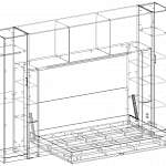 Чертеж Шкаф-кровать с диваном Элли 10 BMS