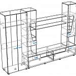 Чертеж Стенка для гостиной Моника BMS