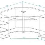 Чертеж Компьютерный угловой стол Глэйм 1 BMS