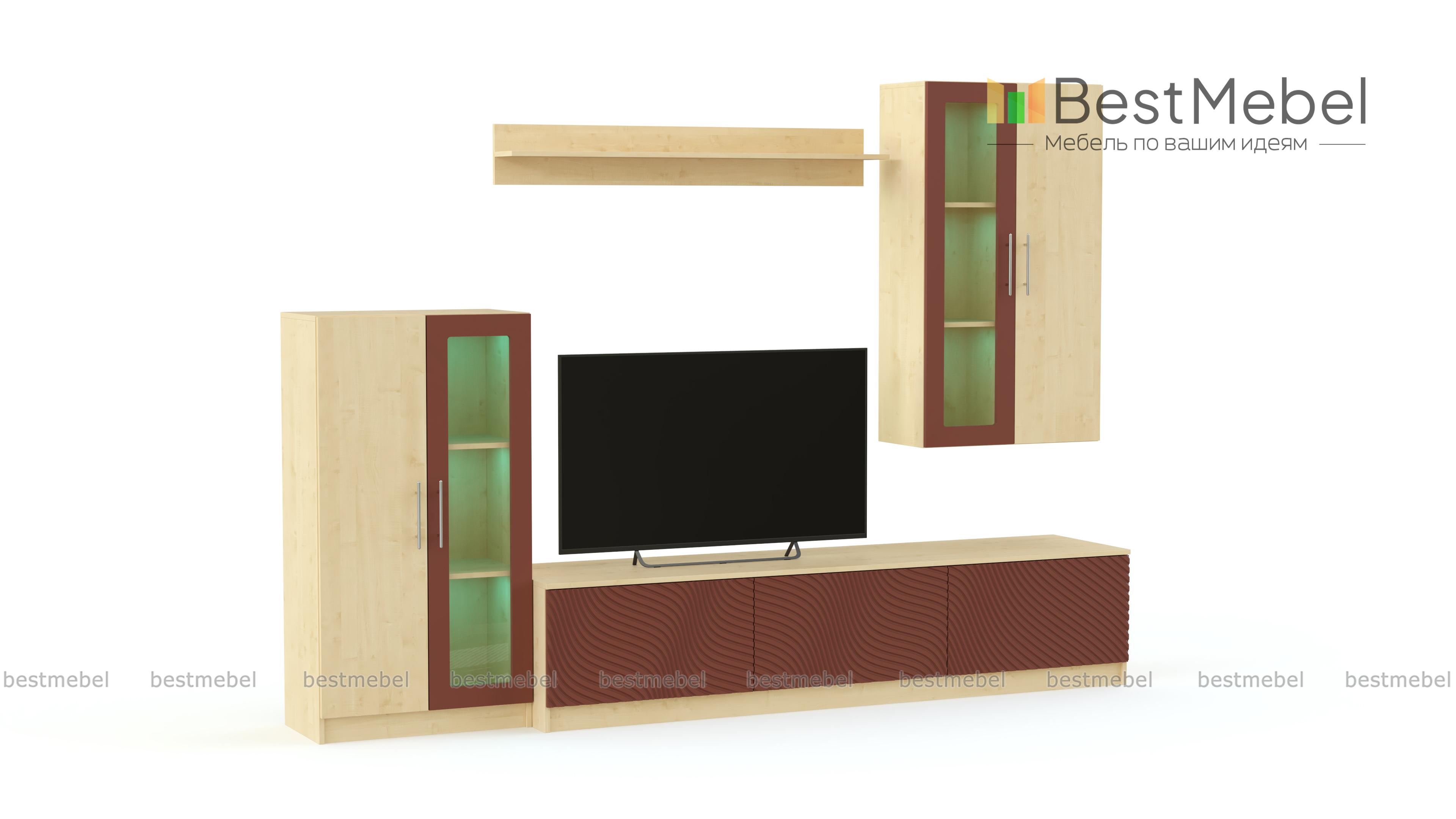 Стенка в гостиную Блеск 34.1-3D BMS - Фото