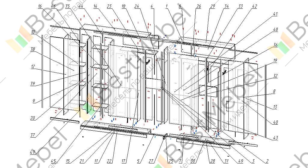 Схема сборки шкафа купе миллениум 2
