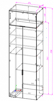 Шкаф для стиральной  машины   (874х2728х600)