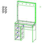 Чертеж Туалетный столик Гласс 3 BMS