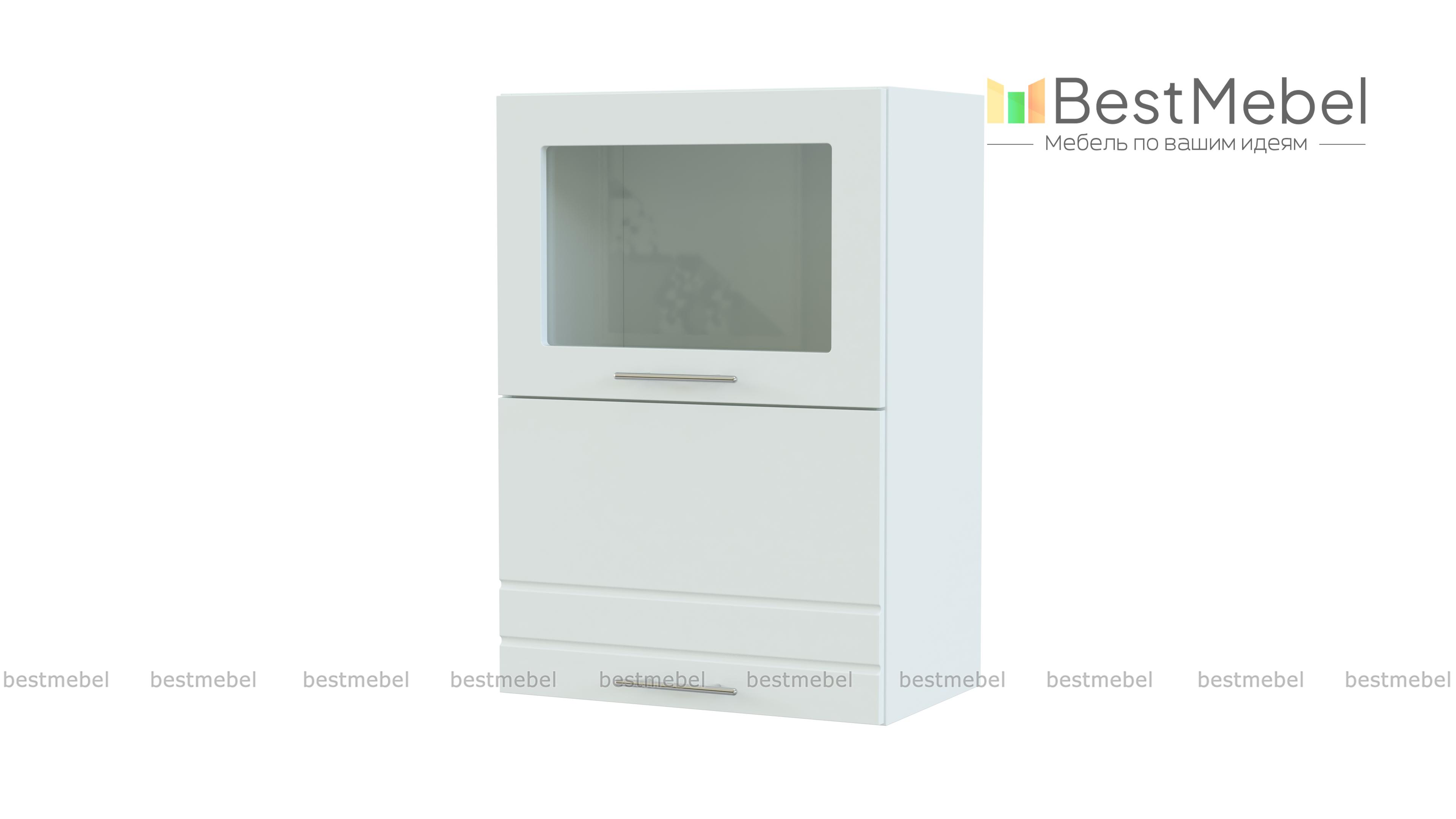 Шкаф  Олимпия  навесной горизонтальный со стеклом BMS - Фото